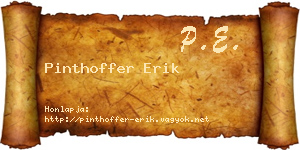 Pinthoffer Erik névjegykártya